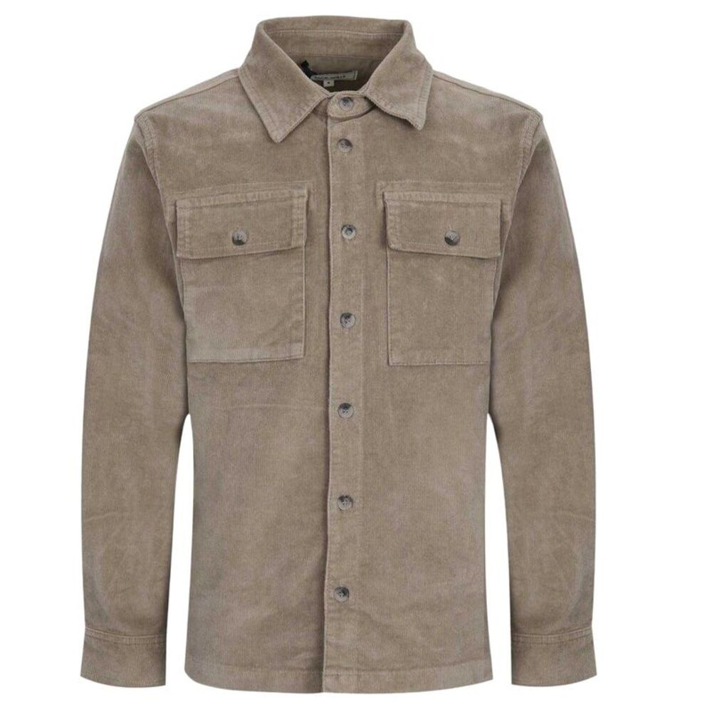 Jack Wills Mens Corduroy Double Pocket Long-Sleeved Shirt / Silver Sage